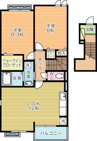 フレシール小倉東Ｒ  205号室 間取り