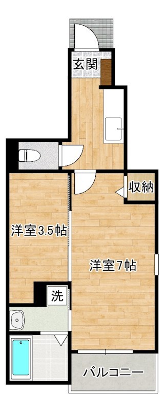 ラインハイム足立山Ｄ  101号室 間取り