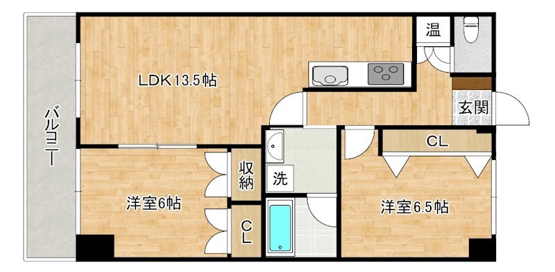 カームネス長谷 402号室 間取り