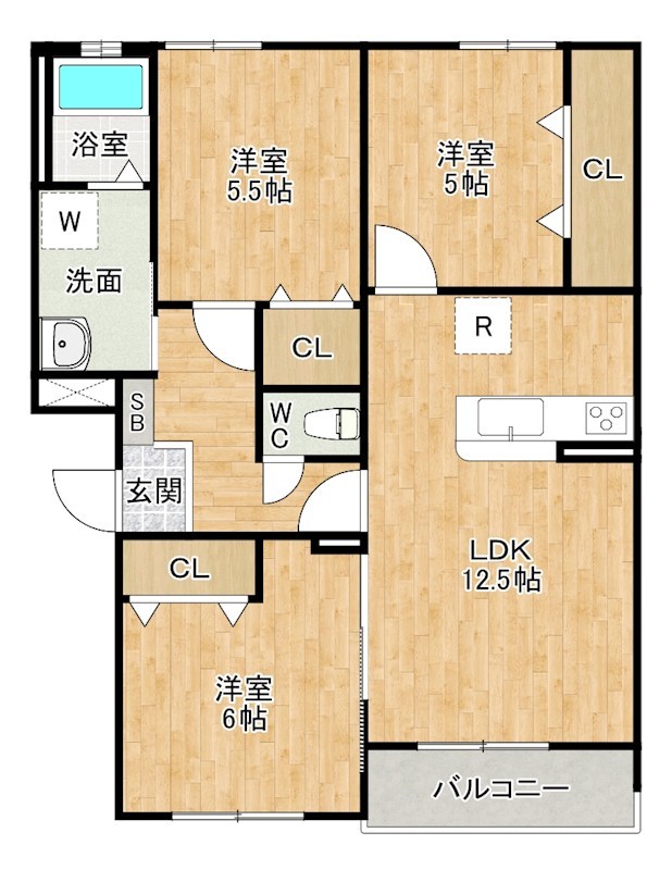 Ｍｕｕ.朽網駅北（ムー朽網駅前） 307号室 間取り
