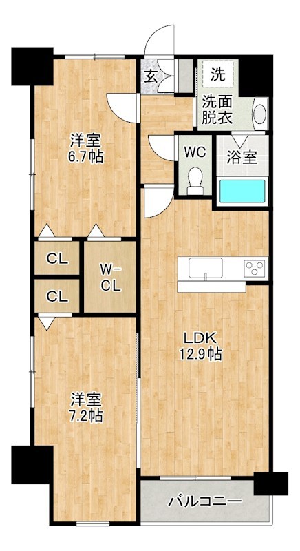 仮称)足原1丁目新築マンション   1103号室 間取り