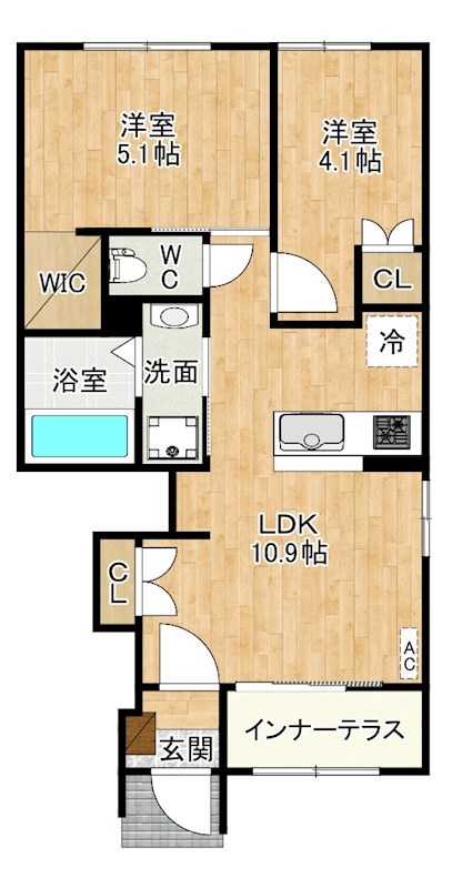 YENN（イエン） 107号室 間取り