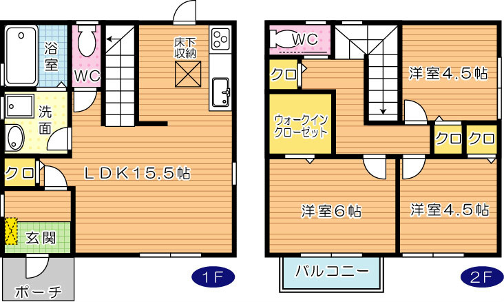グラシオ八幡Ⅱ 1号室 間取り