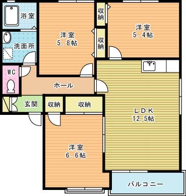 アネシス高尾台　Ｃ棟  202号室 間取り