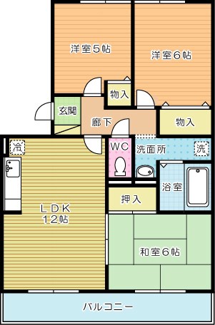リバーフィールドⅠ 303号室 間取り