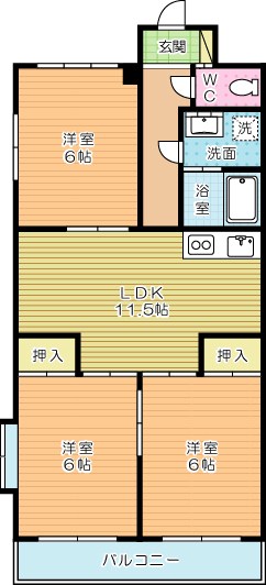 フォーサイトフォワイエ片野Ｒ 505号室 間取り