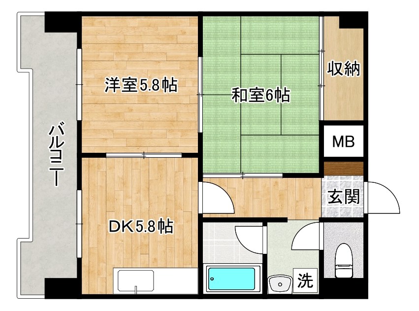 黄金町スカイマンション  202号室 間取り