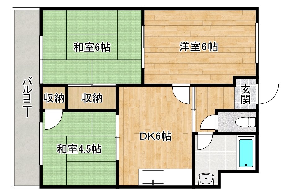 サングリーン中本町 303号室 間取り