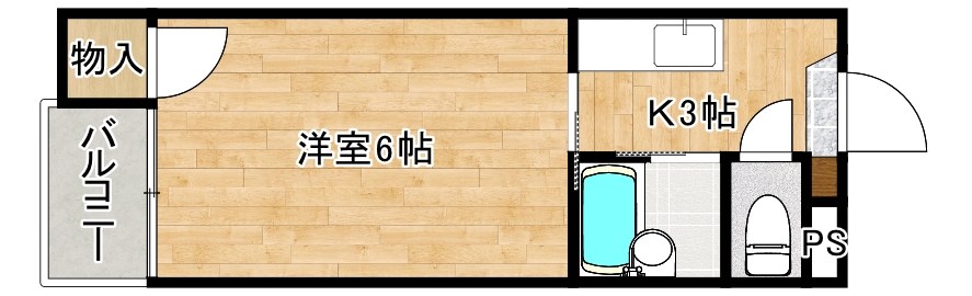 シャトレ天神Ⅱ 403号室 間取り