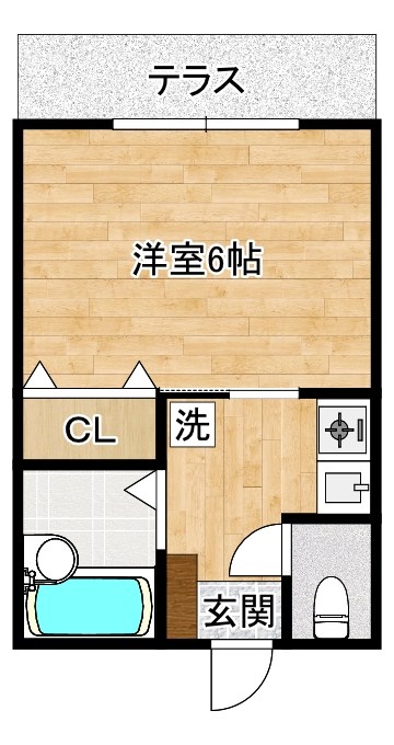 エクシヴ大里Ⅱ 105号室 間取り