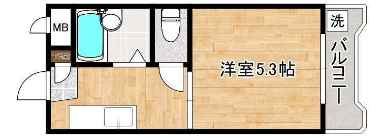 ユースハイツＭD 202号室 間取り
