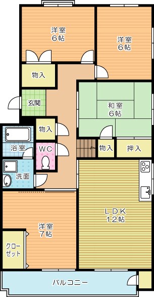 エメラルドマンション到津  505号室 間取り