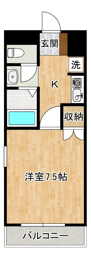グランドアイ三萩野 408号室 間取り