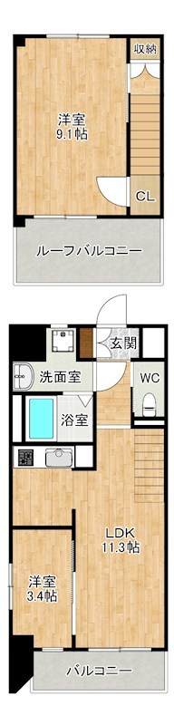 THE APARTMENT開（ジ アパートメントカイ） 901号室 間取り