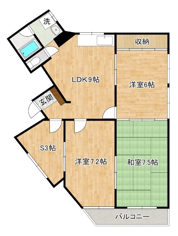 第二中央みささビル  501号室 間取り