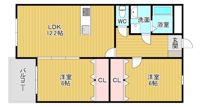 ブランボヌール小倉 107号室 間取り