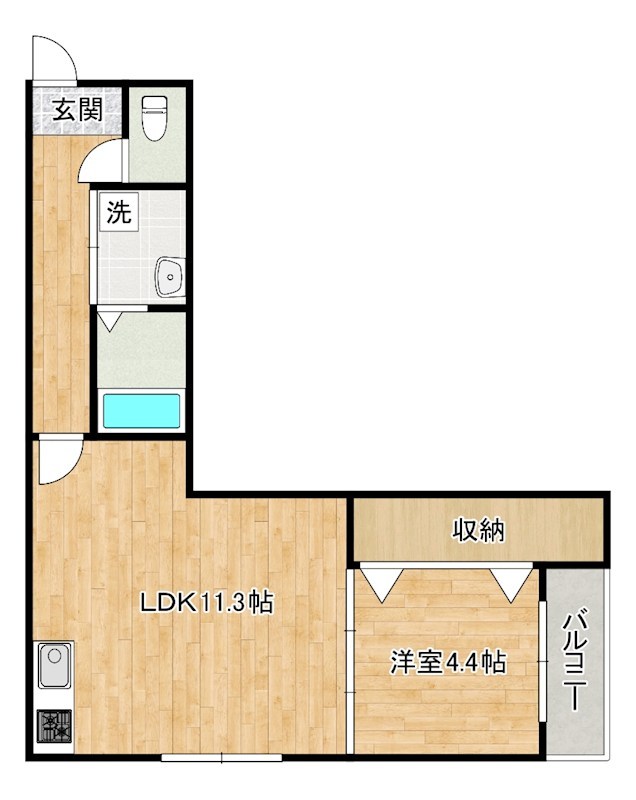 春のそよ風とBloom Lounge（春のそよ風とブルームラウンジ） 103号室 間取り