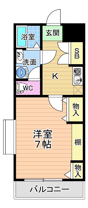 シャルマンステューディオⅢ 203号室 間取り