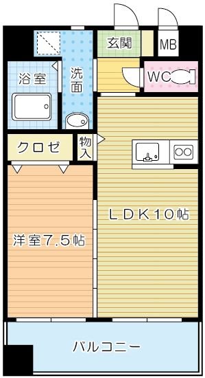ジュピター 1105号室 間取り