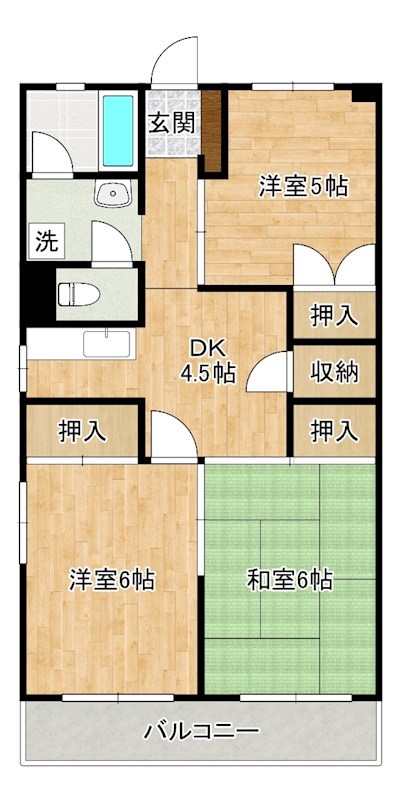 オアシス中井 201号室 間取り