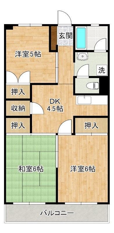 オアシス中井 302号室 間取り