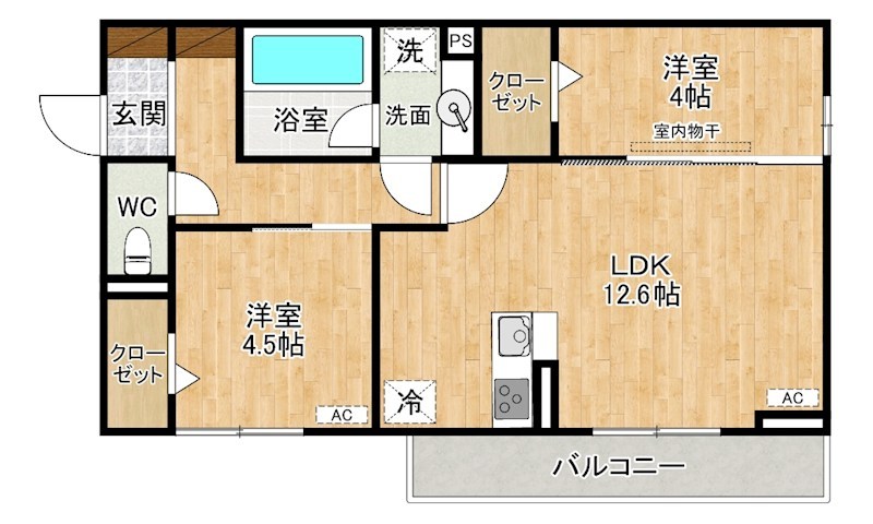 M・K・K高峰町   205号室 間取り