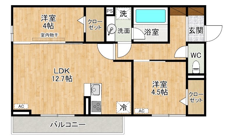 M・K・K高峰町   301号室 間取り