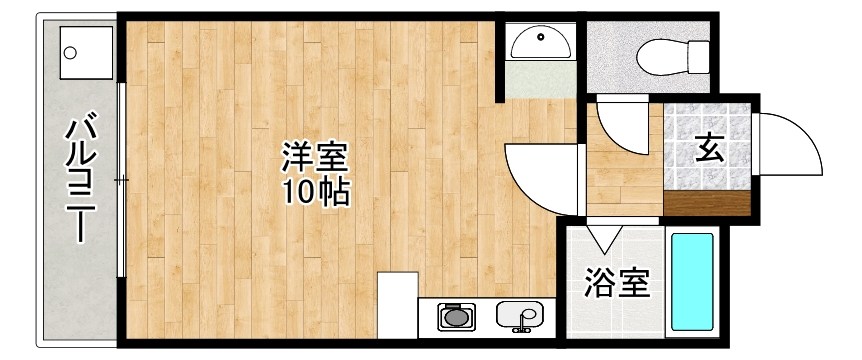 オリエンタル朝日ヶ丘(分譲賃貸)  106号室 間取り