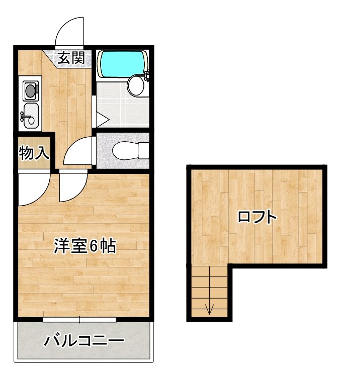 プライマリー到津の森  208号室 間取り