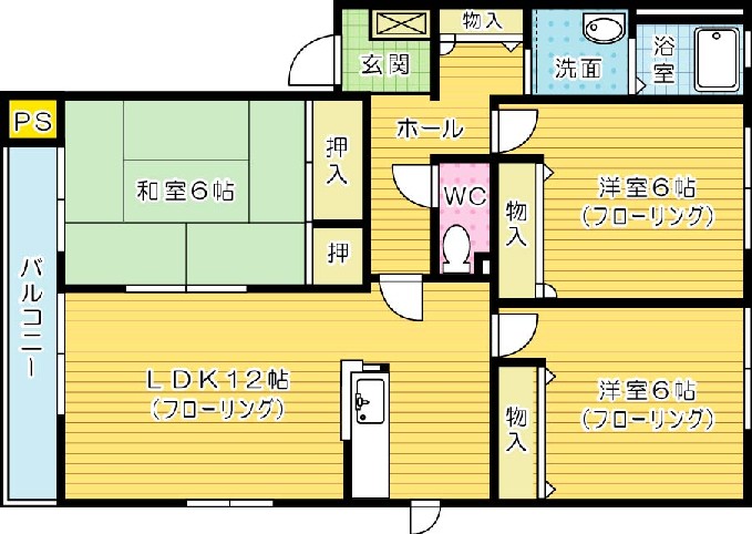 ヴェルドミール霧ヶ丘　Ｃ棟 202号室 間取り