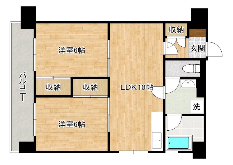 角田ビル片野新町  401号室 間取り