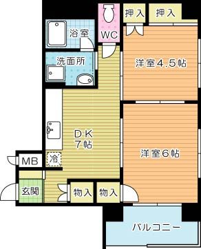 黄金ハイツ 703号室 間取り