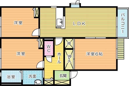 セトル嵐　Ａ棟 102号室 間取り
