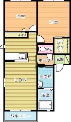 シティパル長行　Ａ棟  201号室 間取り