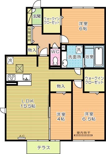 D-rooｍ城野駅　B棟  103号室 間取り