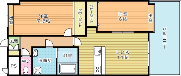 ギャラン吉野町 1102号室 間取り