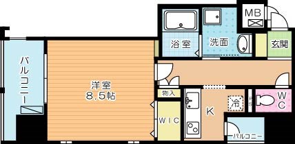 アースコートY'sシティ片野新町 404号室 間取り