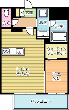 グランフォーレ小倉シティタワー 1305号室 間取り