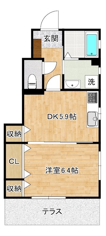 エルメゾン井堀  102号室 間取り