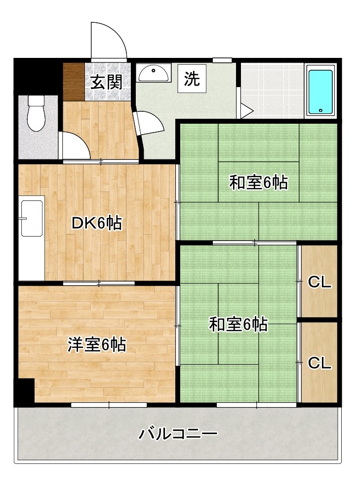 スカイハイツ原田   302号室 間取り