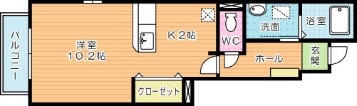 サンパティークⅤ  105号室 間取り