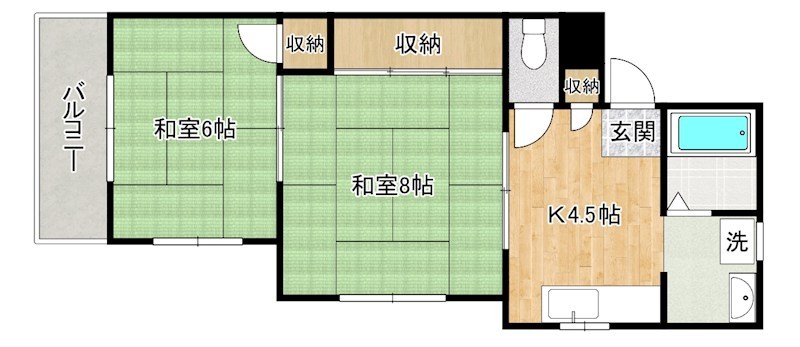 シャトレ緑ヶ丘  403号室 間取り