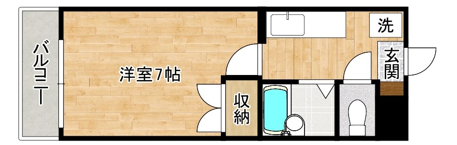 シャトレ徳力 406号室 間取り