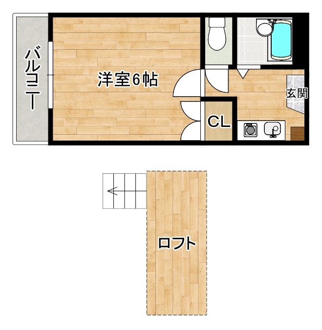 オアシス清水 202号室 間取り