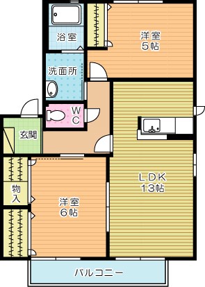 リバーサイドⅡ　Ｂ棟 201号室 間取り