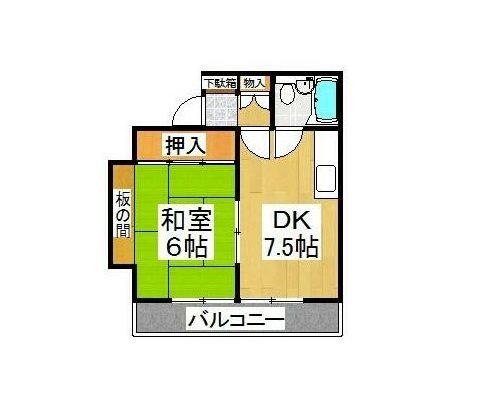 チュリス小倉 206号室 間取り