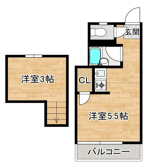 コーポコスモスＴ  201号室 間取り