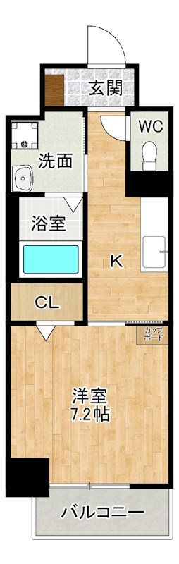 the STAGE 中津口  201号室 間取り