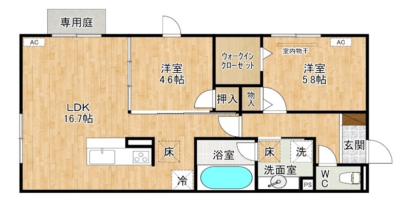 アトレ泉台  105号室 間取り