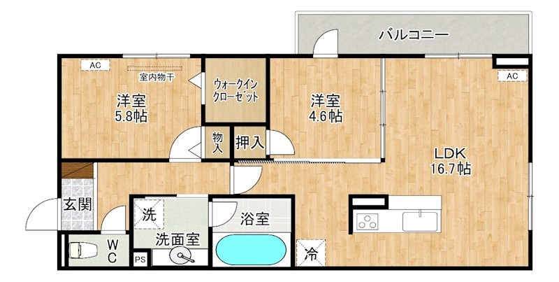 アトレ泉台  201号室 間取り